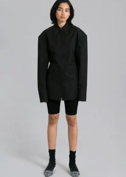 The Frankie Shop Bec Padded Shirt Black Sale