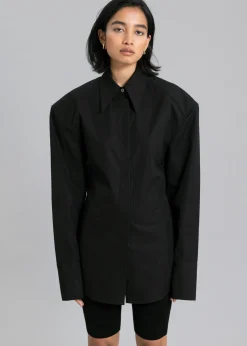 The Frankie Shop Bec Padded Shirt Black Sale