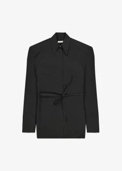The Frankie Shop Bec Padded Shirt Black Sale