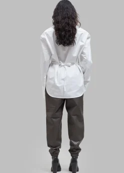 The Frankie Shop Bec Padded Shirt White New