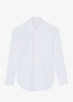 The Frankie Shop Bec Padded Shirt White New