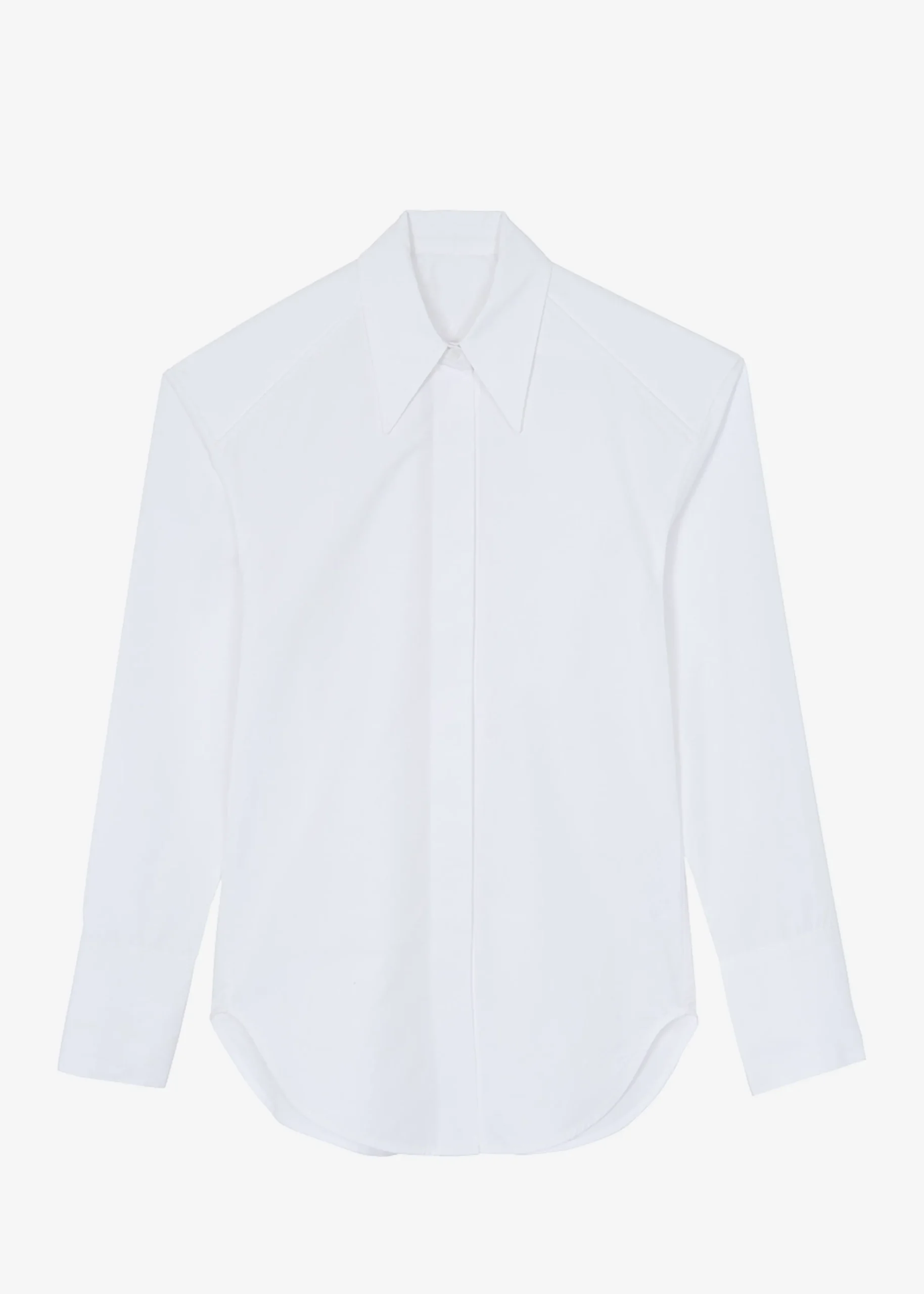 The Frankie Shop Bec Padded Shirt White New