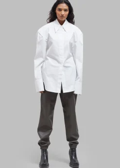 The Frankie Shop Bec Padded Shirt White New