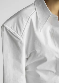 The Frankie Shop Bec Padded Shirt White New