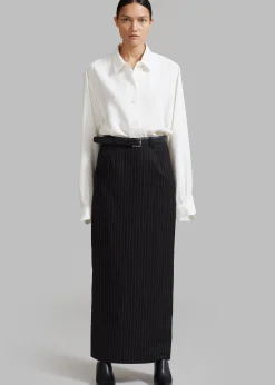 The Frankie Shop Becca Pencil Skirt Black Pinstripe Online