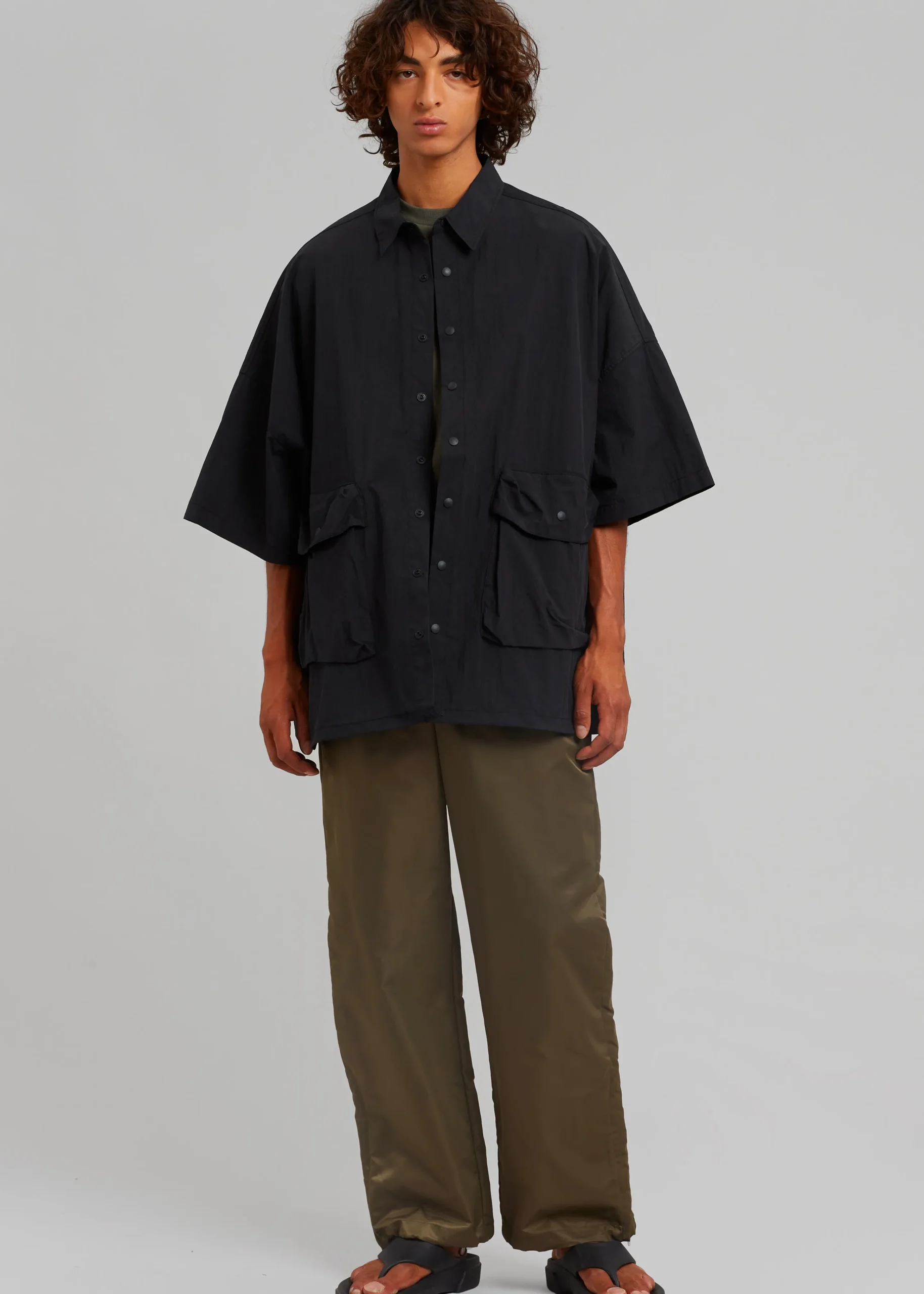 The Frankie Shop Bedri Cargo Shirt Black Outlet