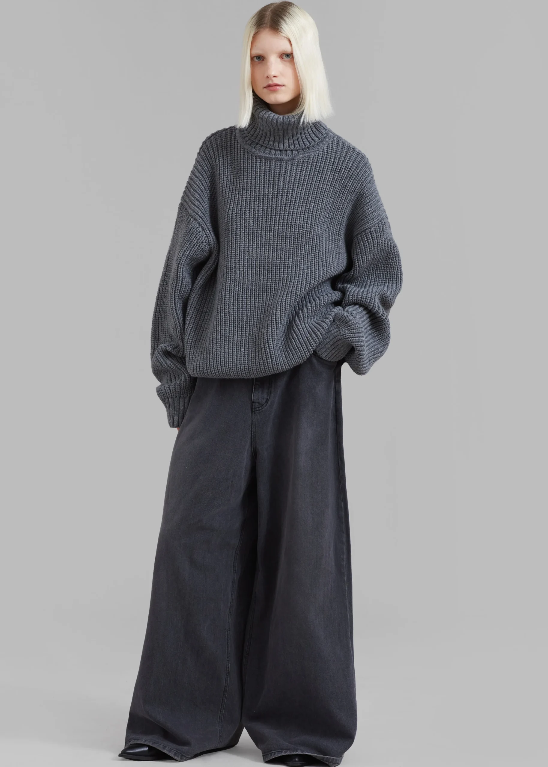 The Frankie Shop Belfast Turtleneck Sweater Grey Outlet