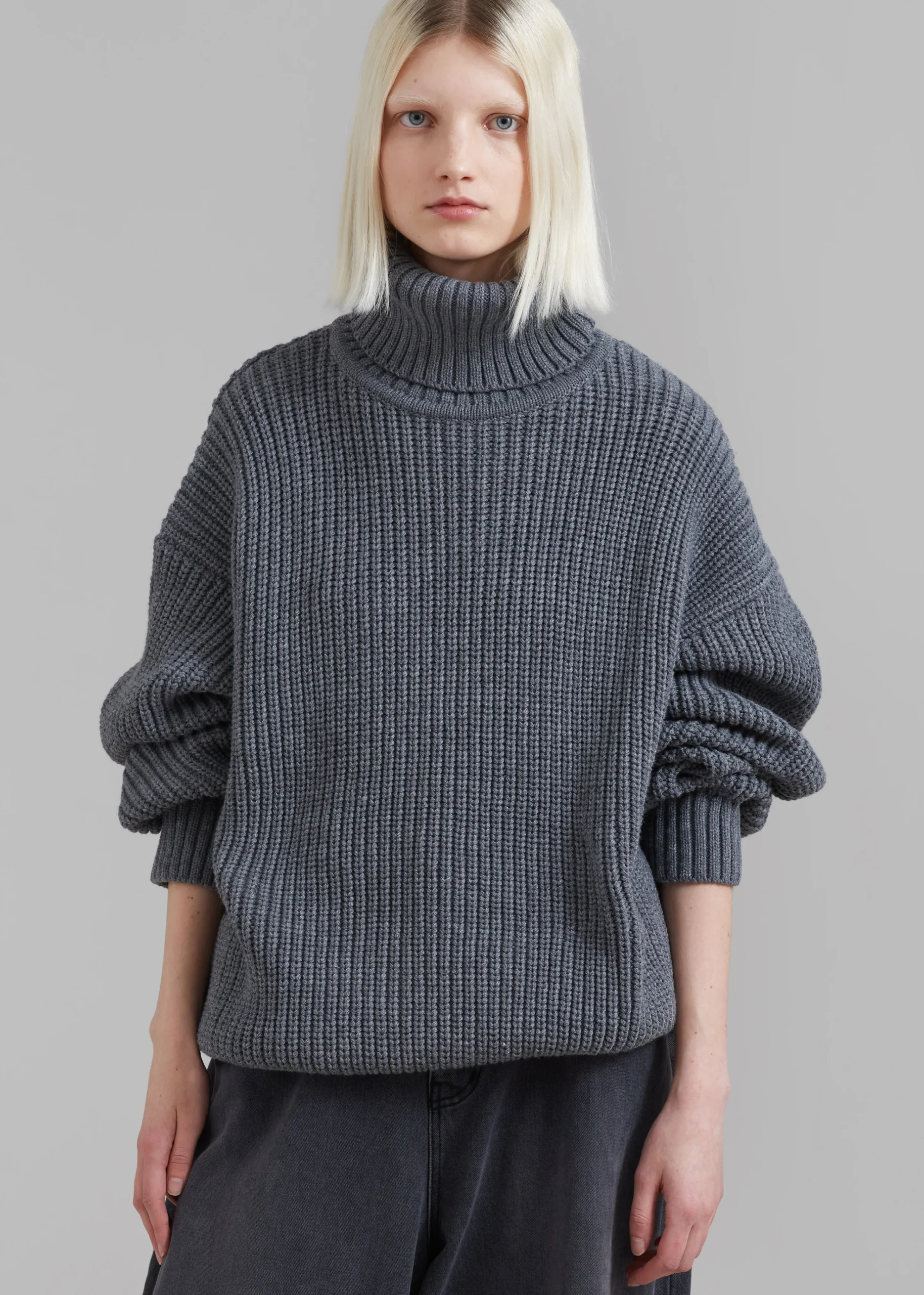 The Frankie Shop Belfast Turtleneck Sweater Grey Outlet