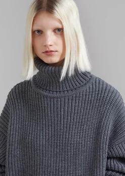 The Frankie Shop Belfast Turtleneck Sweater Grey Outlet