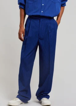 The Frankie Shop Beo Fluid Stripe Suit Pants Deep Blue