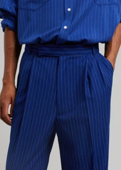 The Frankie Shop Beo Fluid Stripe Suit Pants Deep Blue