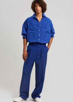 The Frankie Shop Beo Fluid Stripe Suit Pants Deep Blue