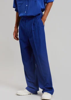 The Frankie Shop Beo Fluid Stripe Suit Pants Deep Blue