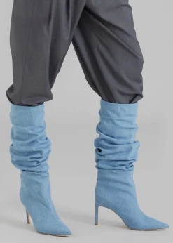 The Frankie Shop Bettina Vermillon Tiphany Boots Denim Discount
