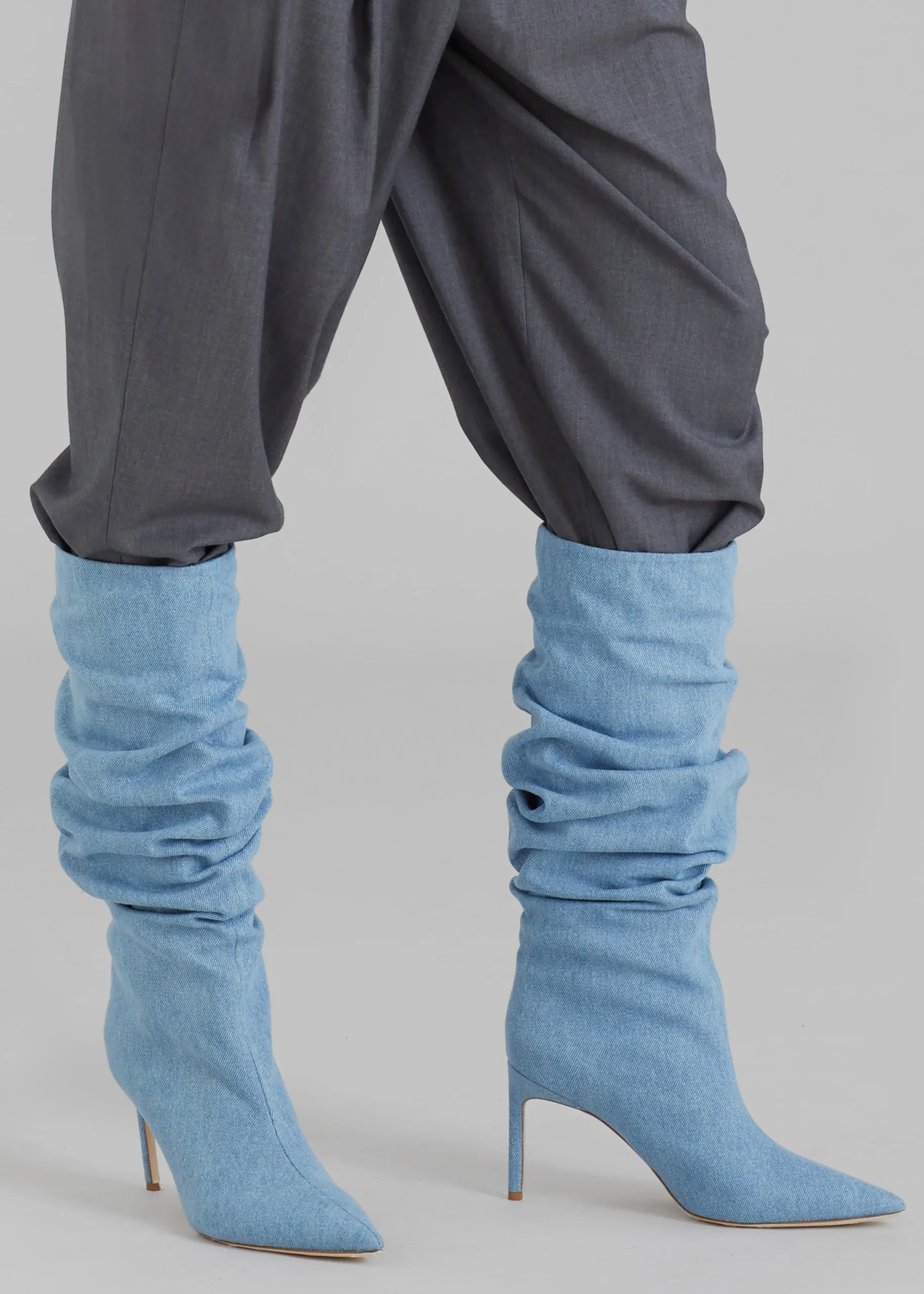 The Frankie Shop Bettina Vermillon Tiphany Boots Denim Discount