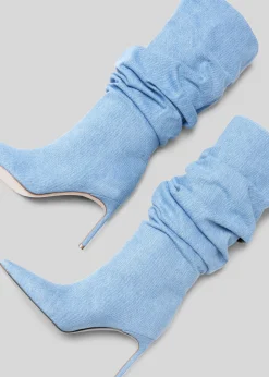 The Frankie Shop Bettina Vermillon Tiphany Boots Denim Discount