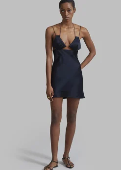 The Frankie Shop Bevza Mermaid Mini Dress Dark Ink Navy