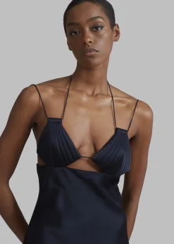 The Frankie Shop Bevza Mermaid Mini Dress Dark Ink Navy