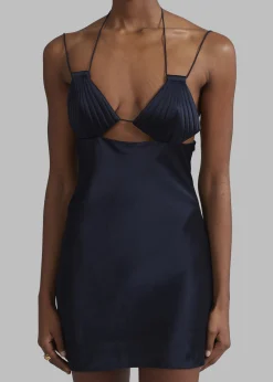 The Frankie Shop Bevza Mermaid Mini Dress Dark Ink Navy