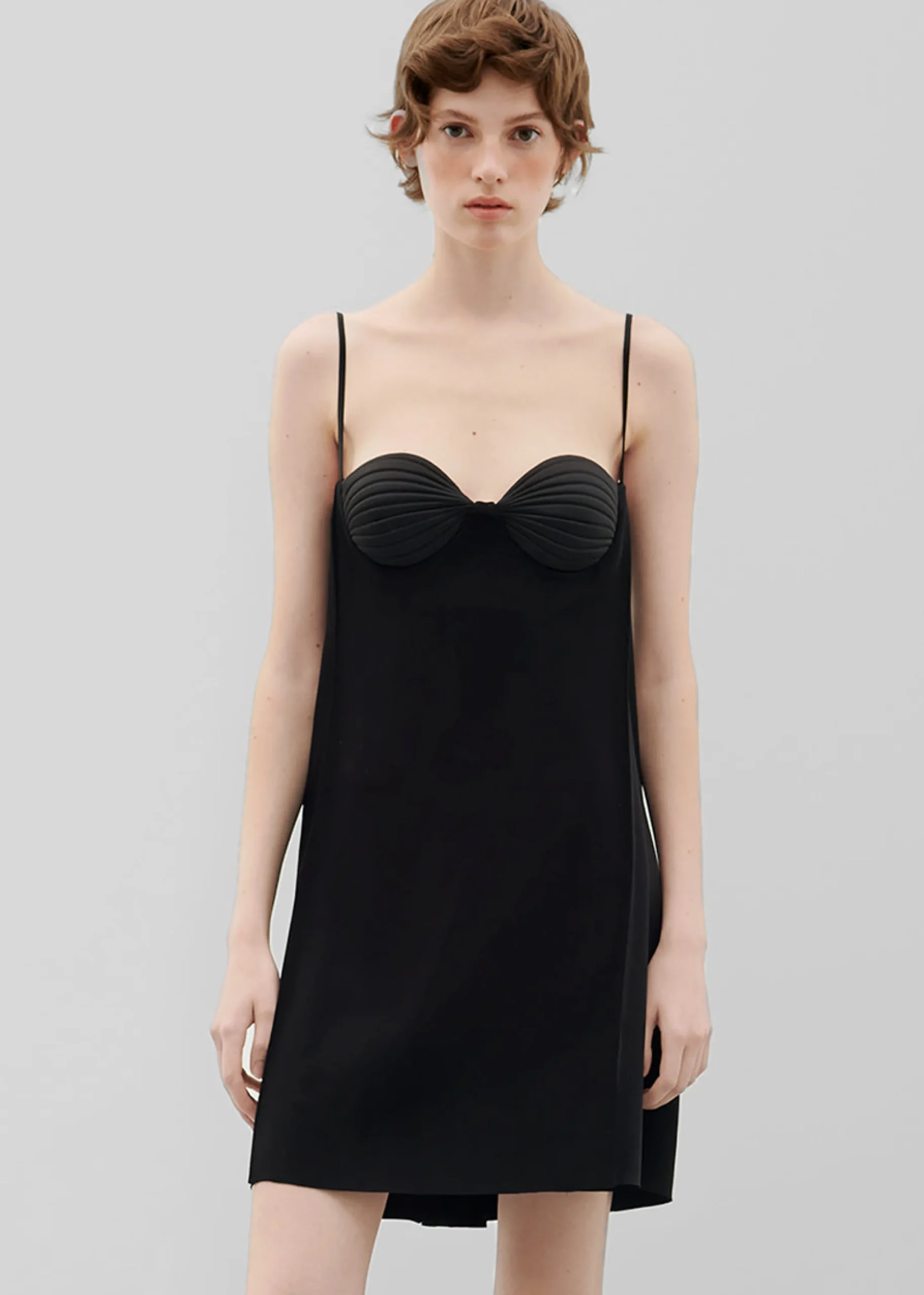 The Frankie Shop Bevza Mini Seashell Cups Dress Black Outlet