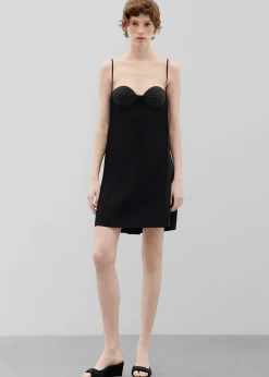 The Frankie Shop Bevza Mini Seashell Cups Dress Black Outlet