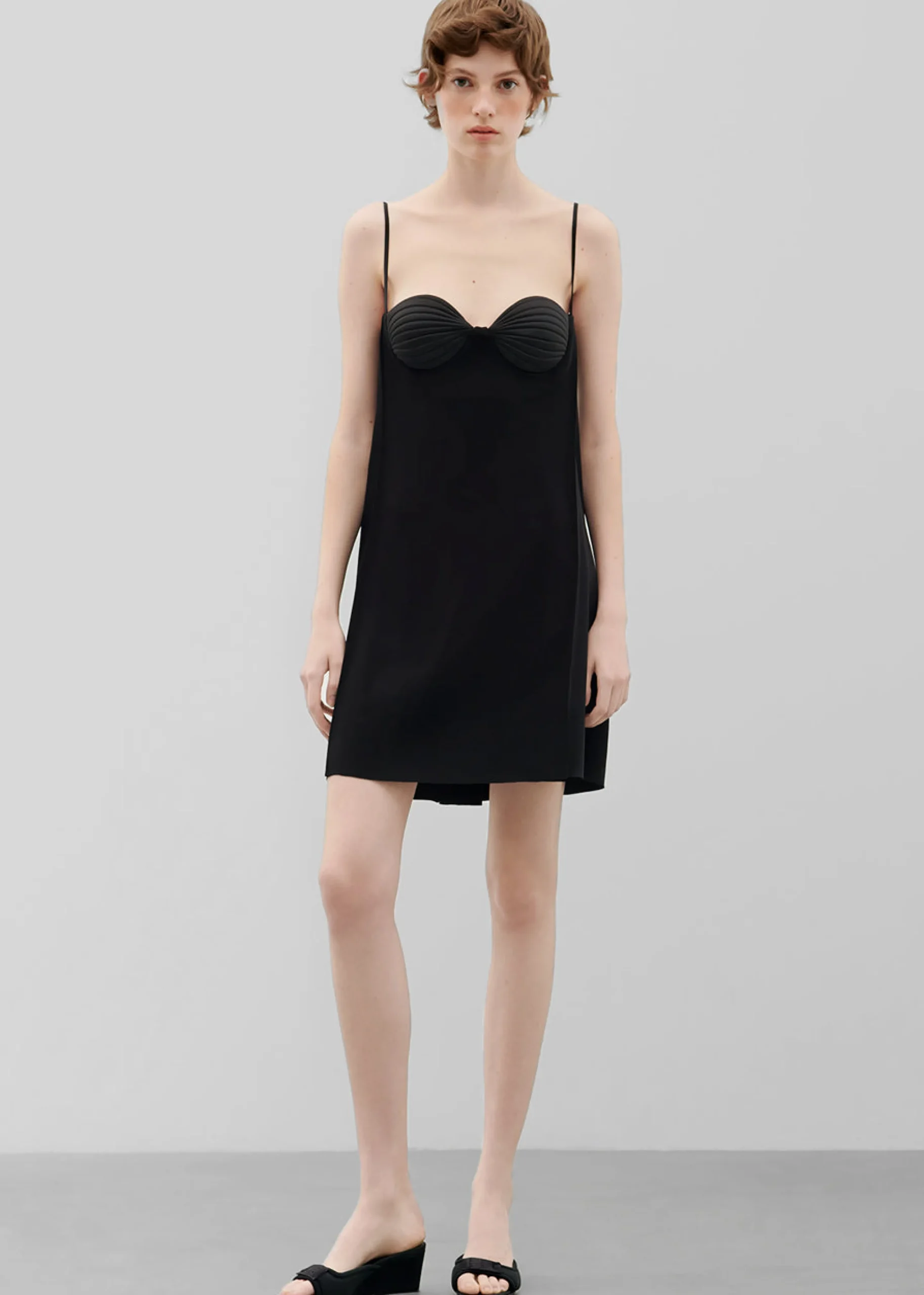 The Frankie Shop Bevza Mini Seashell Cups Dress Black Outlet