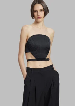 The Frankie Shop Bevza Seashell Bralette With Belt Black Clearance