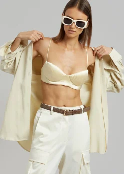 The Frankie Shop Bevza Seashell Short Bustier Top Champagne Best