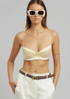The Frankie Shop Bevza Seashell Short Bustier Top Champagne Best