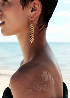 The Frankie Shop Bevza Spikelet Medium Earrings Gold Online