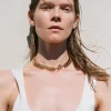 The Frankie Shop Bevza Spikelet Necklace Gold New