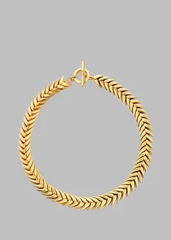 The Frankie Shop Bevza Spikelet Necklace Gold New