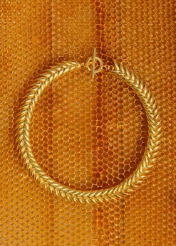 The Frankie Shop Bevza Spikelet Necklace Gold New