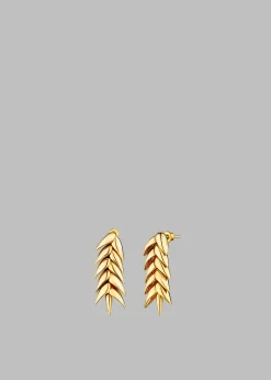 The Frankie Shop Bevza Spikelet Short Earrings Gold New