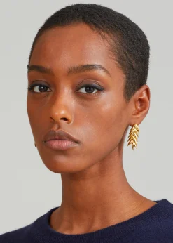 The Frankie Shop Bevza Spikelet Short Earrings Gold New