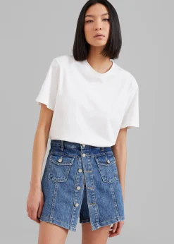The Frankie Shop Blades Denim Skort Medium Wash Best