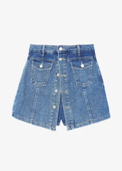 The Frankie Shop Blades Denim Skort Medium Wash Best