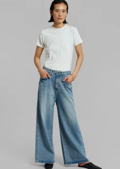 The Frankie Shop Boli Wide Pants Blue Denim Discount