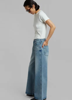 The Frankie Shop Boli Wide Pants Blue Denim Discount
