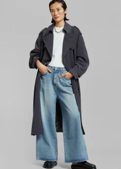 The Frankie Shop Boli Wide Pants Blue Denim Discount
