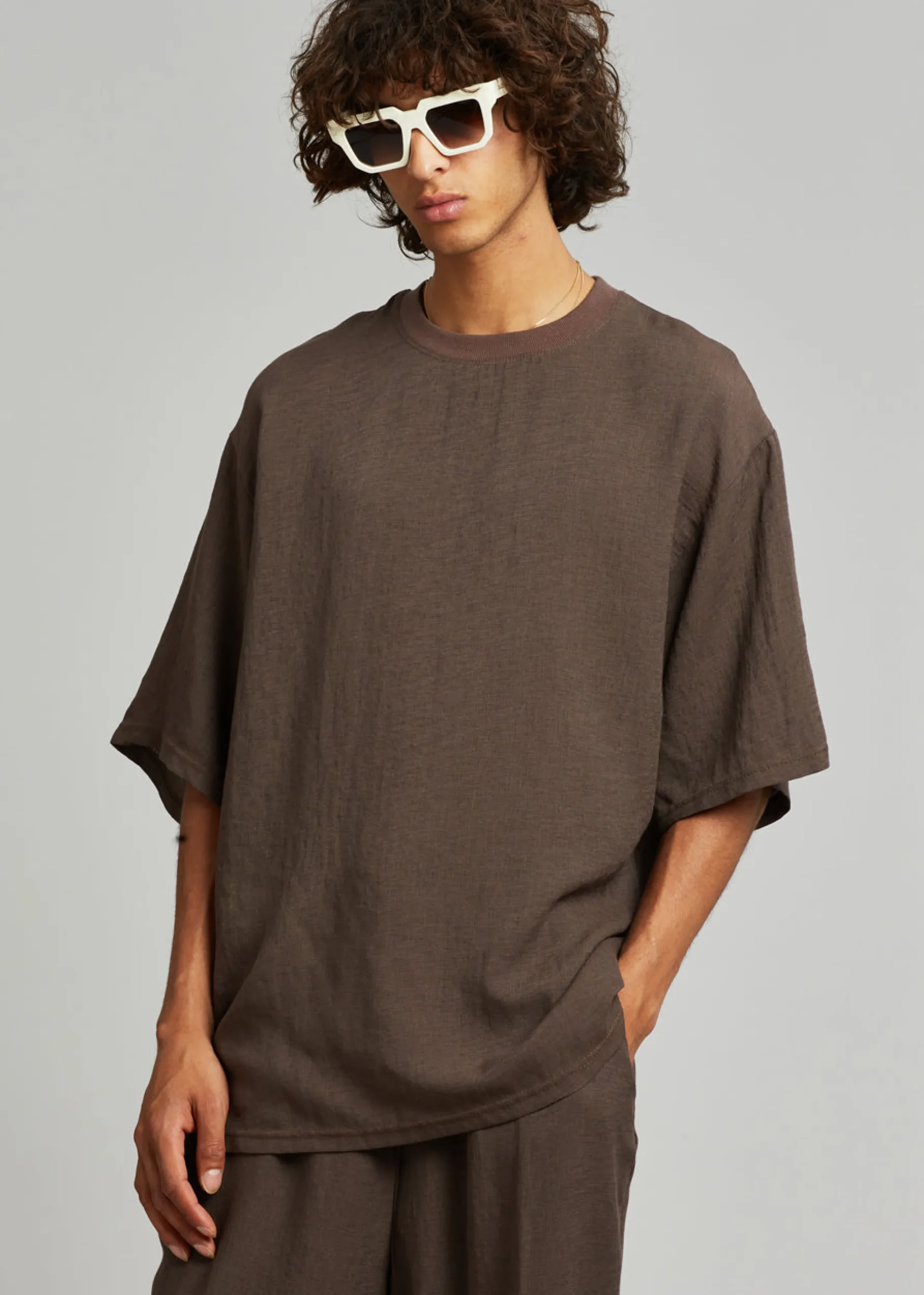 The Frankie Shop Brax Tee Brown