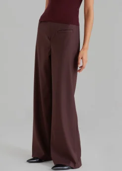 The Frankie Shop Brenna Wide Trousers Burgundy Outlet