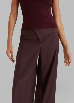 The Frankie Shop Brenna Wide Trousers Burgundy Outlet