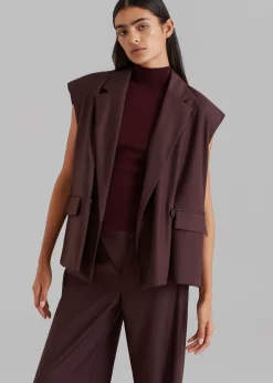 The Frankie Shop Brenna Wide Trousers Burgundy Outlet