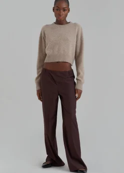 The Frankie Shop Brenna Wide Trousers Burgundy Outlet