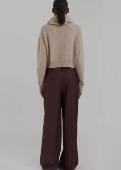 The Frankie Shop Brenna Wide Trousers Burgundy Outlet