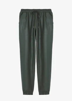 The Frankie Shop Brighton Faux Leather Joggers Olive Discount
