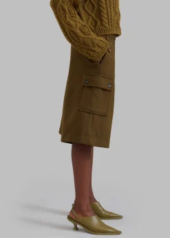 The Frankie Shop Bristol Cargo Shorts Olive New
