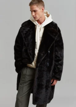 The Frankie Shop Brooke Faux Fur Coat Dark Espresso Online