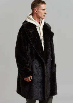 The Frankie Shop Brooke Faux Fur Coat Dark Espresso Online
